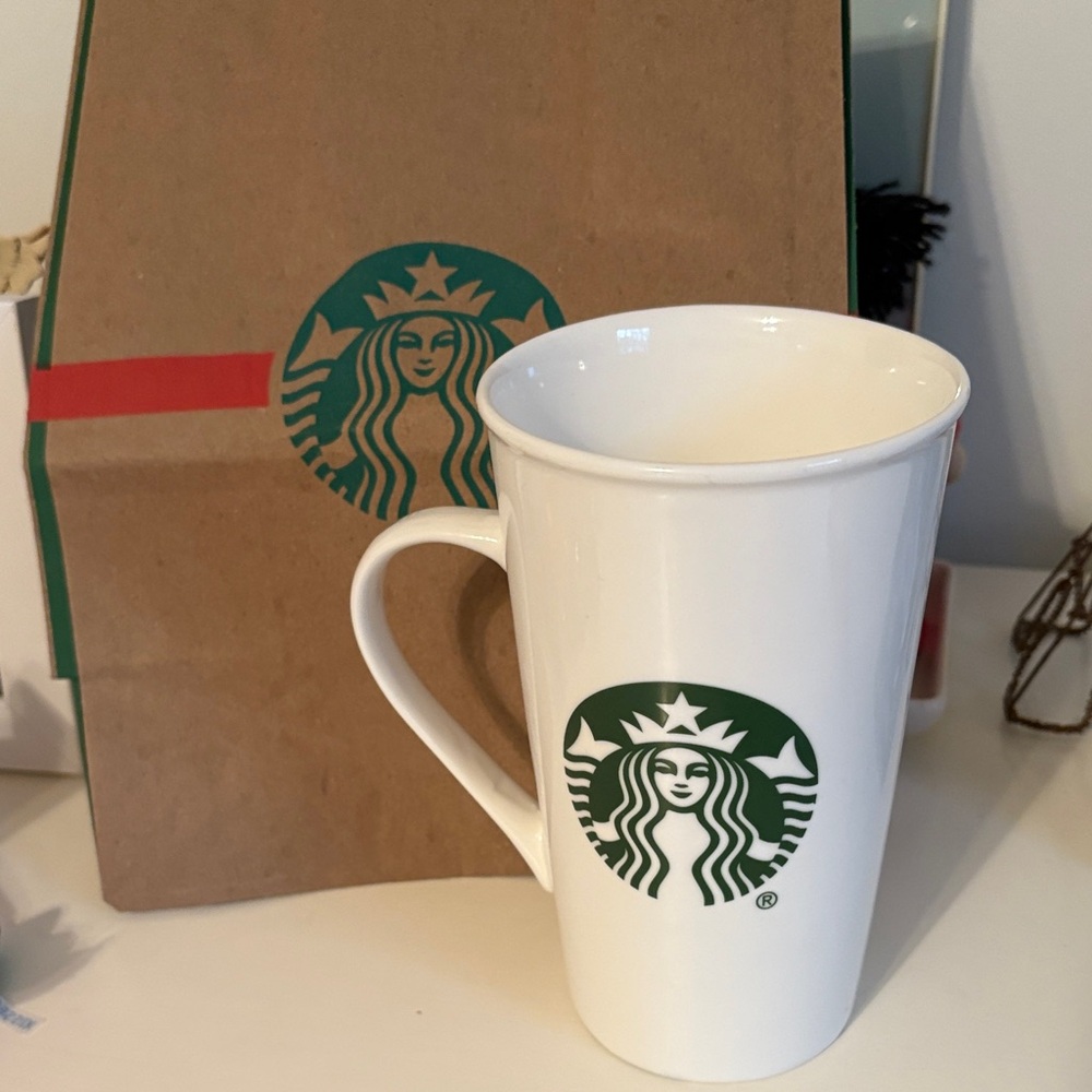 Starbucks Classic White Mug with Green Logo